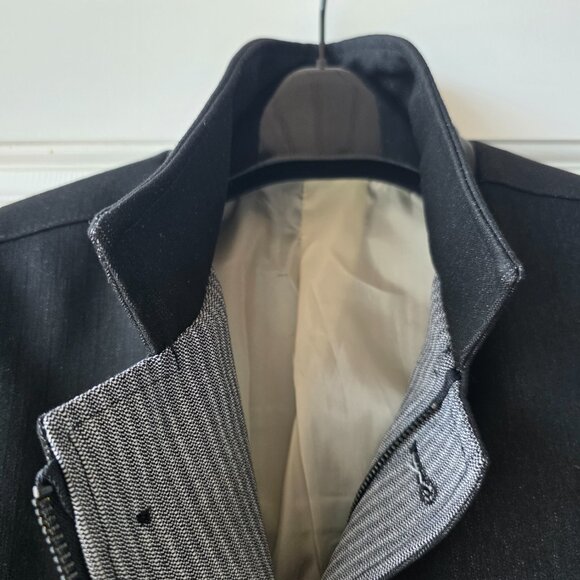 Men's Ron Tomson stand collar sport coat in black size medium - Picture 4 of 6